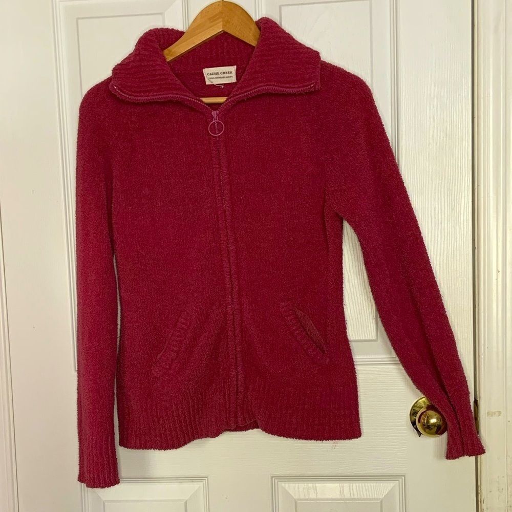 Fuzzy Zip Up Sweater